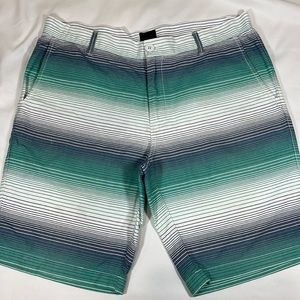 Bar III Mens Blue/Green/White Striped Shorts Size 36
